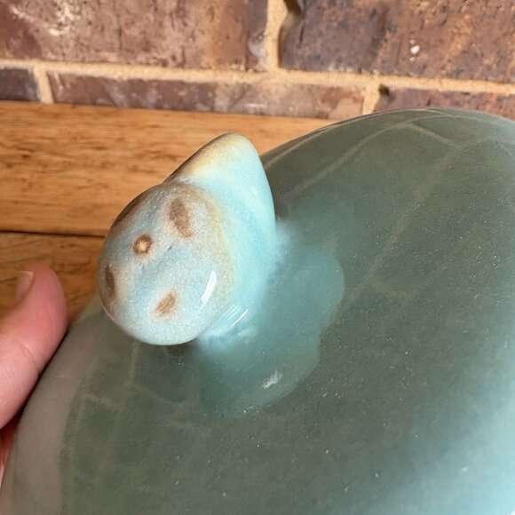 Aqua Taupe Winfield Pottery Covered Soup Chili Casserole Dish Pasadena READ - Picture 4 of 16